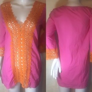 Pink Mudpie Crotchet Tunic Size M